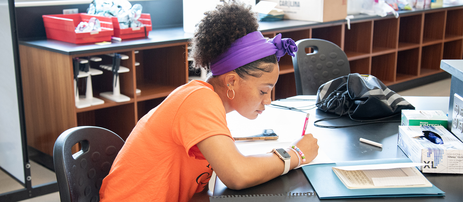 Kids on Campus student studying