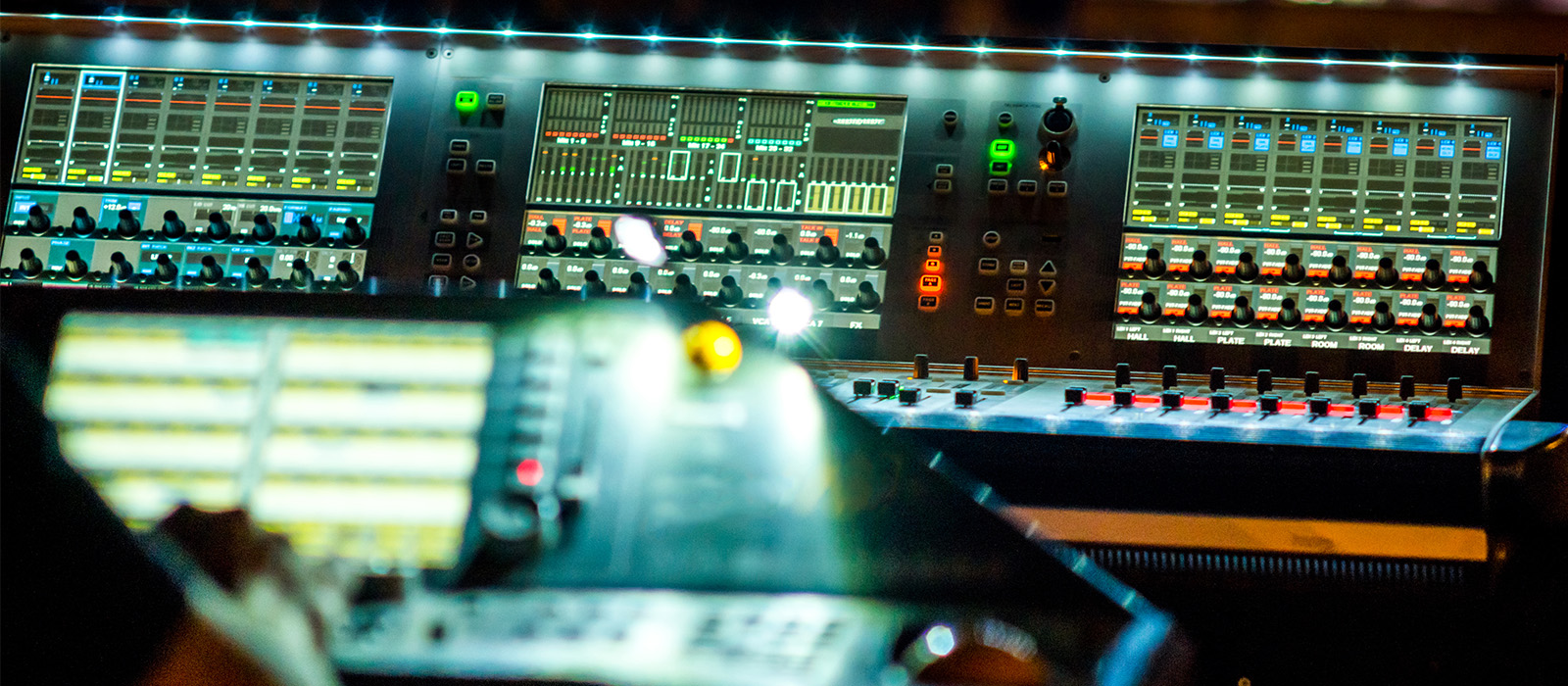 Professional live sound mixing equipment used by Entertainment Technology students to learn audio production skills.